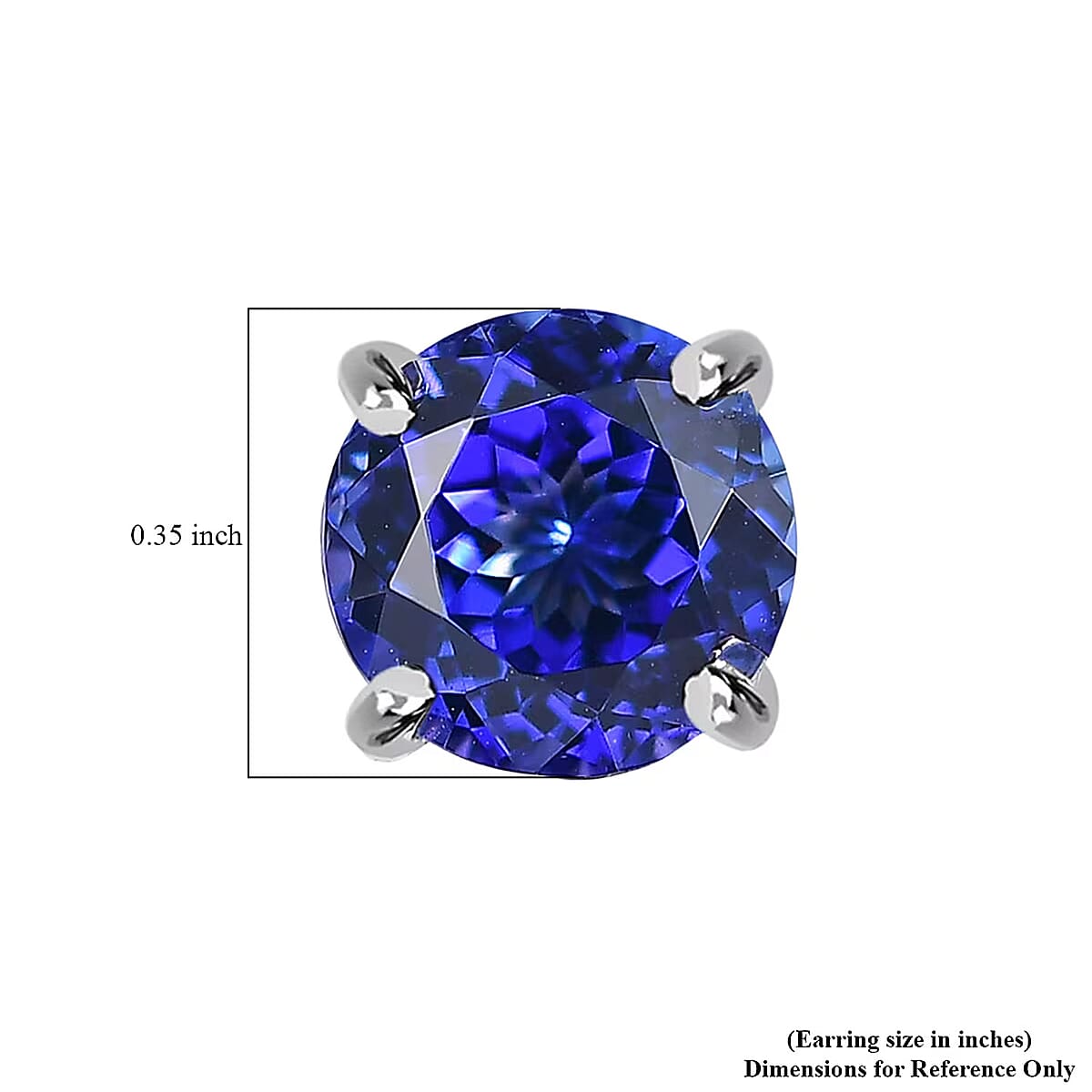 Rhapsody AAAA Tanzanite Solitaire Stud Earrings in 950 Platinum 5.50 ctw (Del. in 10-12 Days) image number 5