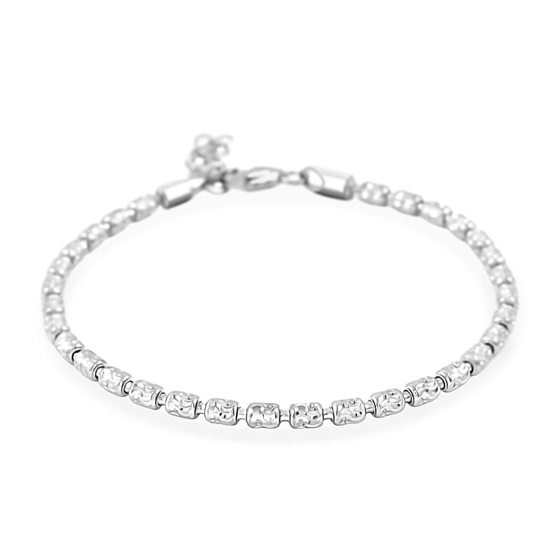 Italian Barrel Typhoon Bracelet in Black Rhodium Over Sterling Silver (7.00 In) 5.12 Grams