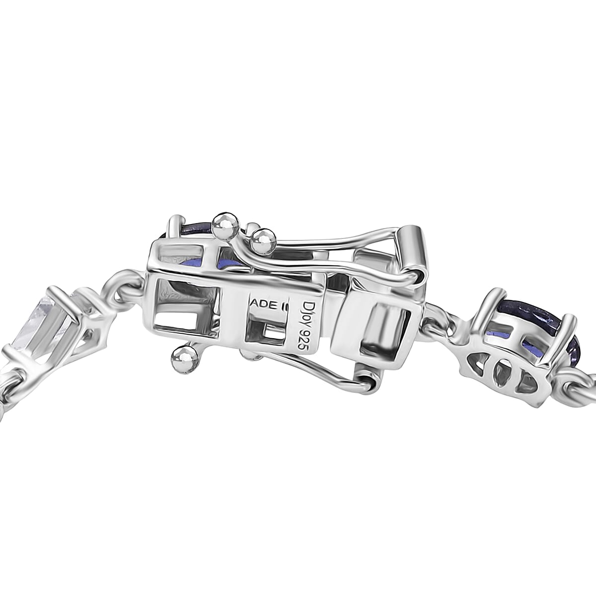 D'Joy Premium Catalina Iolite and White Zircon 5.60 ctw Crown Legacy Bracelet in Rhodium Over Sterling Silver (6.50 In) image number 3