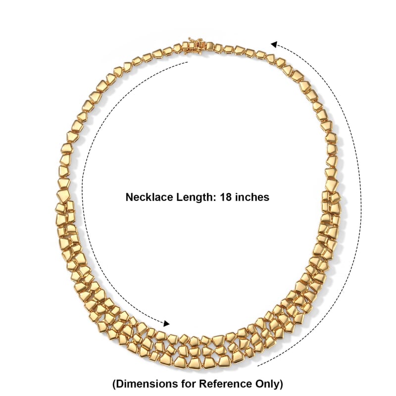 EverTrue Bronzella Collection Woven Curb Link Necklace (18 Inches) in 18K YG Plated Bronze