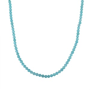 D'Joy Amazonite Beaded 140 ctw Necklace 20 Inches in Rhodium Over Sterling Silver