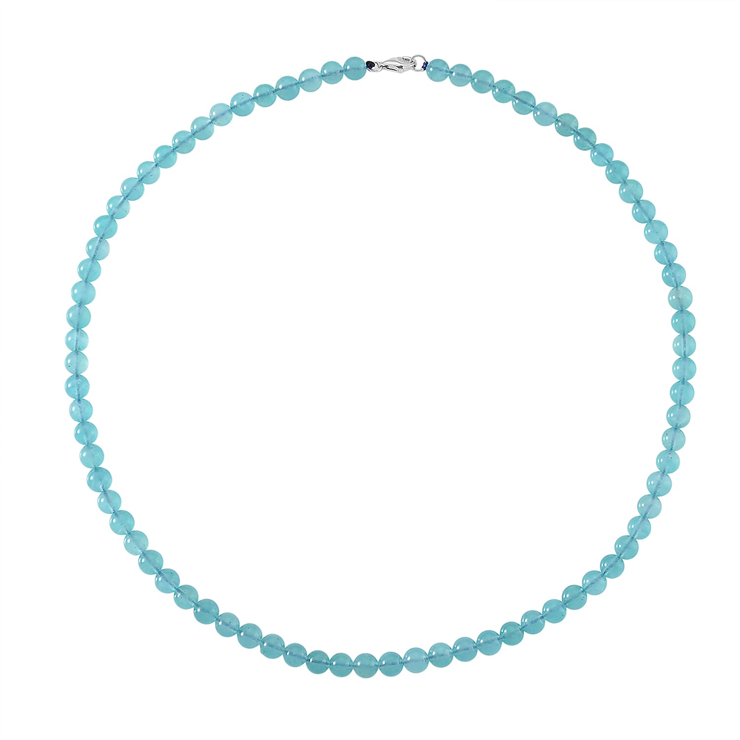 D'Joy Amazonite Beaded 140 ctw Necklace 20 Inches in Rhodium Over Sterling Silver