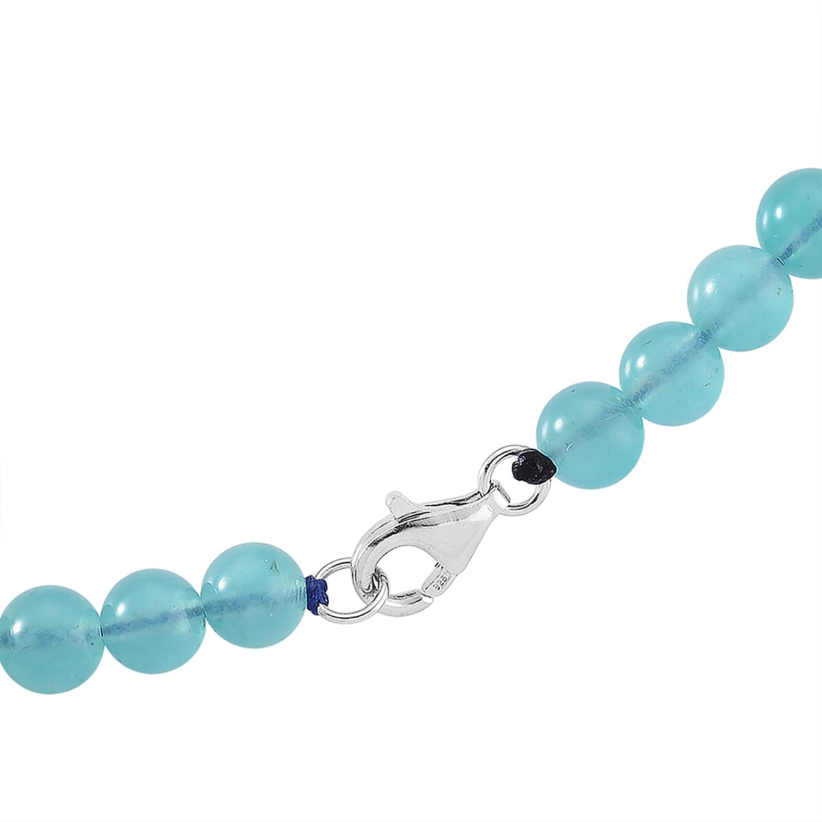 D'Joy Amazonite Beaded 140 ctw Necklace 20 Inches in Rhodium Over Sterling Silver image number 5