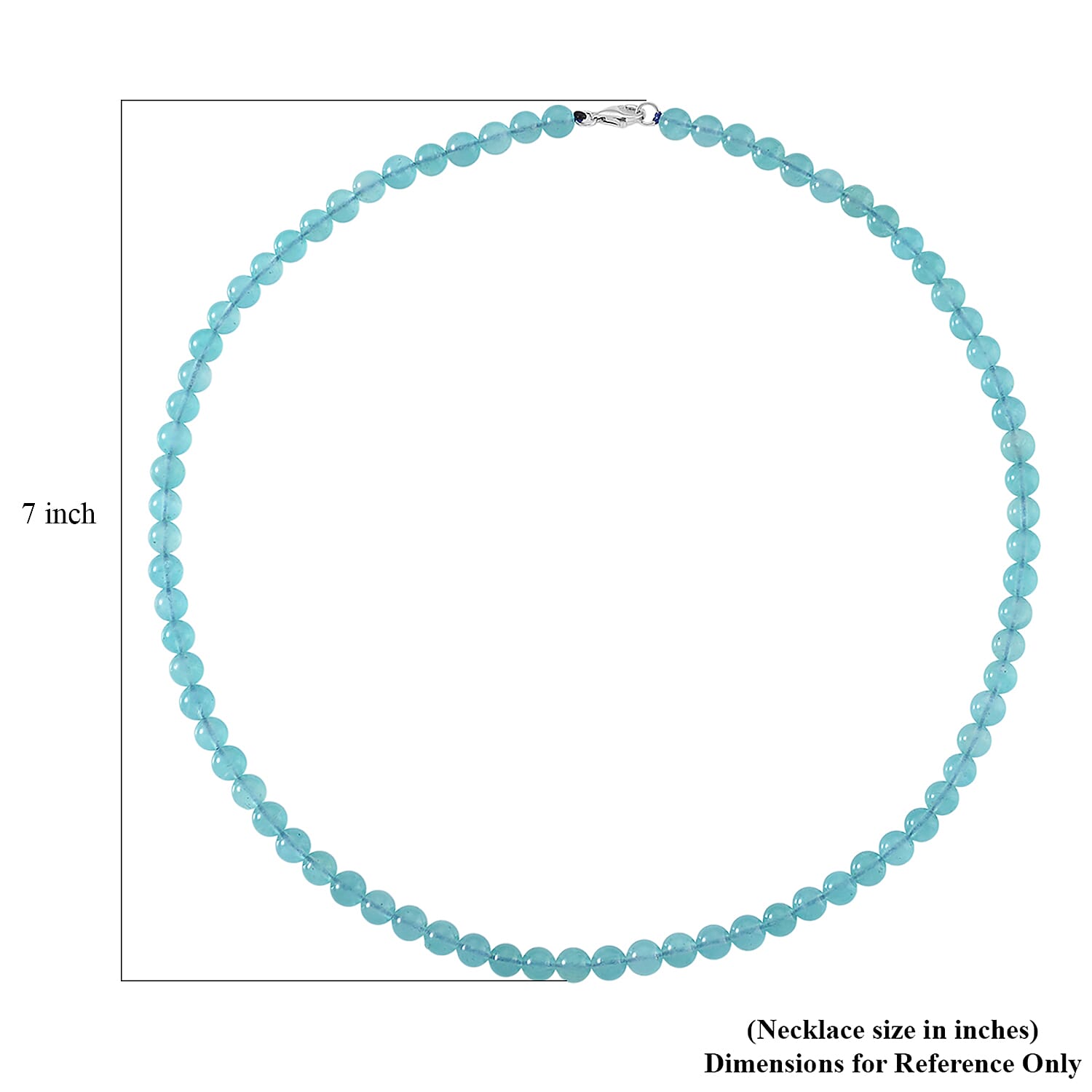 D'Joy Amazonite Beaded 140 ctw Necklace 20 Inches in Rhodium Over Sterling Silver