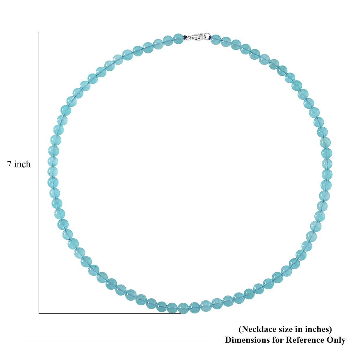 D'Joy Amazonite Beaded 140 ctw Necklace 20 Inches in Rhodium Over Sterling Silver image number 6