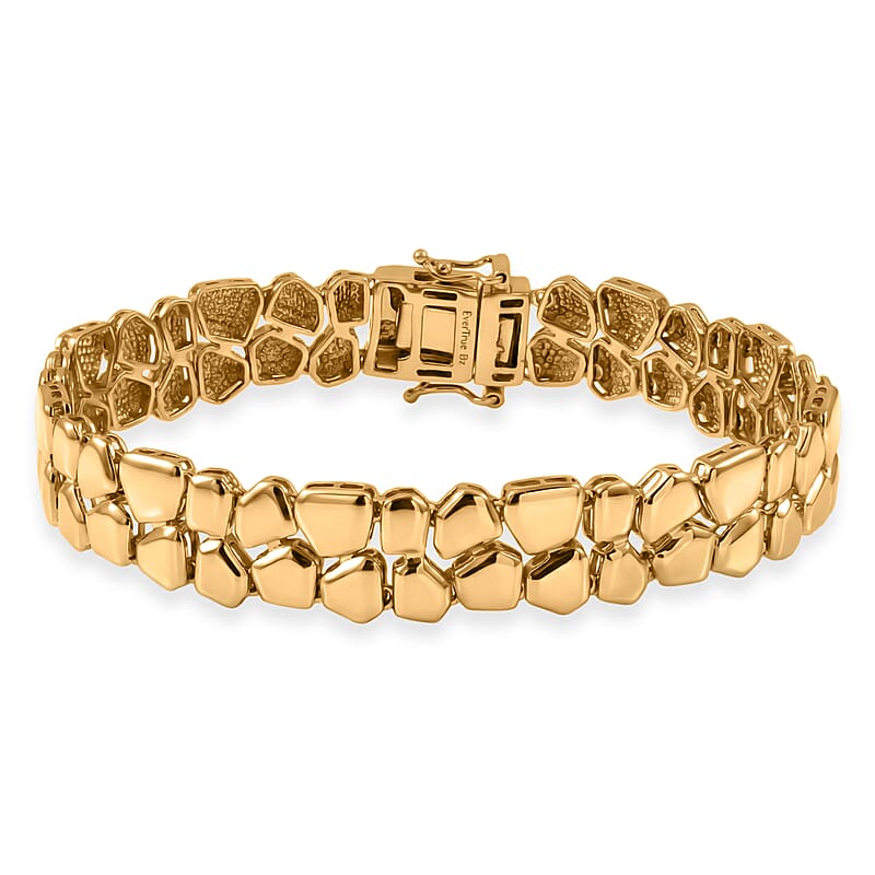 EverTrue Bronzella Collection Golden Pebble Bracelet in 18K Yellow Gold Plated Bronze (6.50 In)