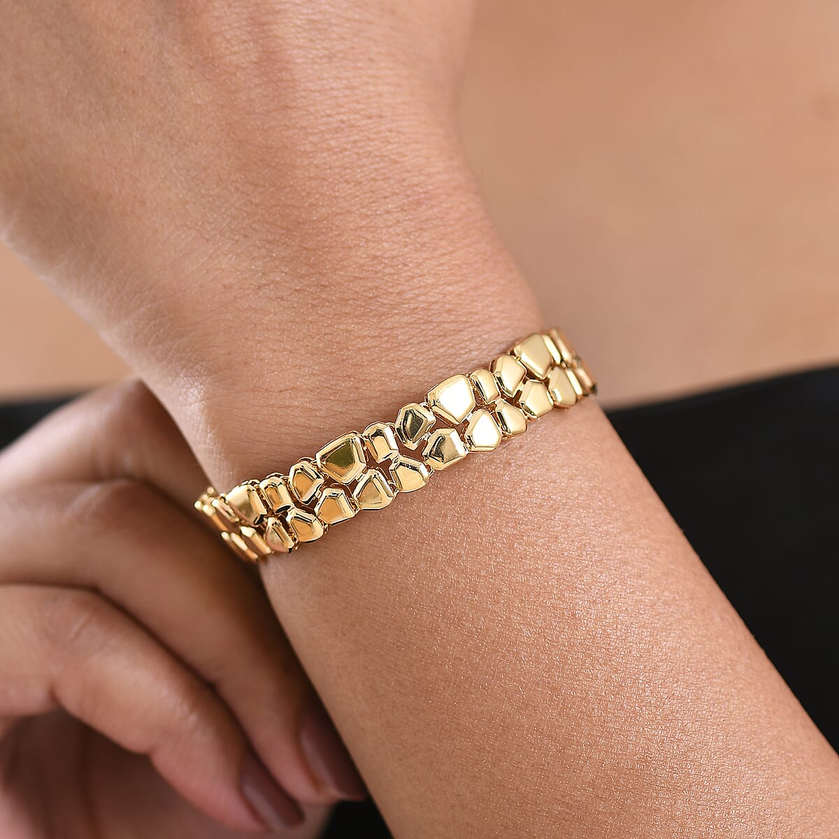 EverTrue Bronzella Collection Fancy Bracelet in 18K YG Plated Bronze (6.50 In) image number 2