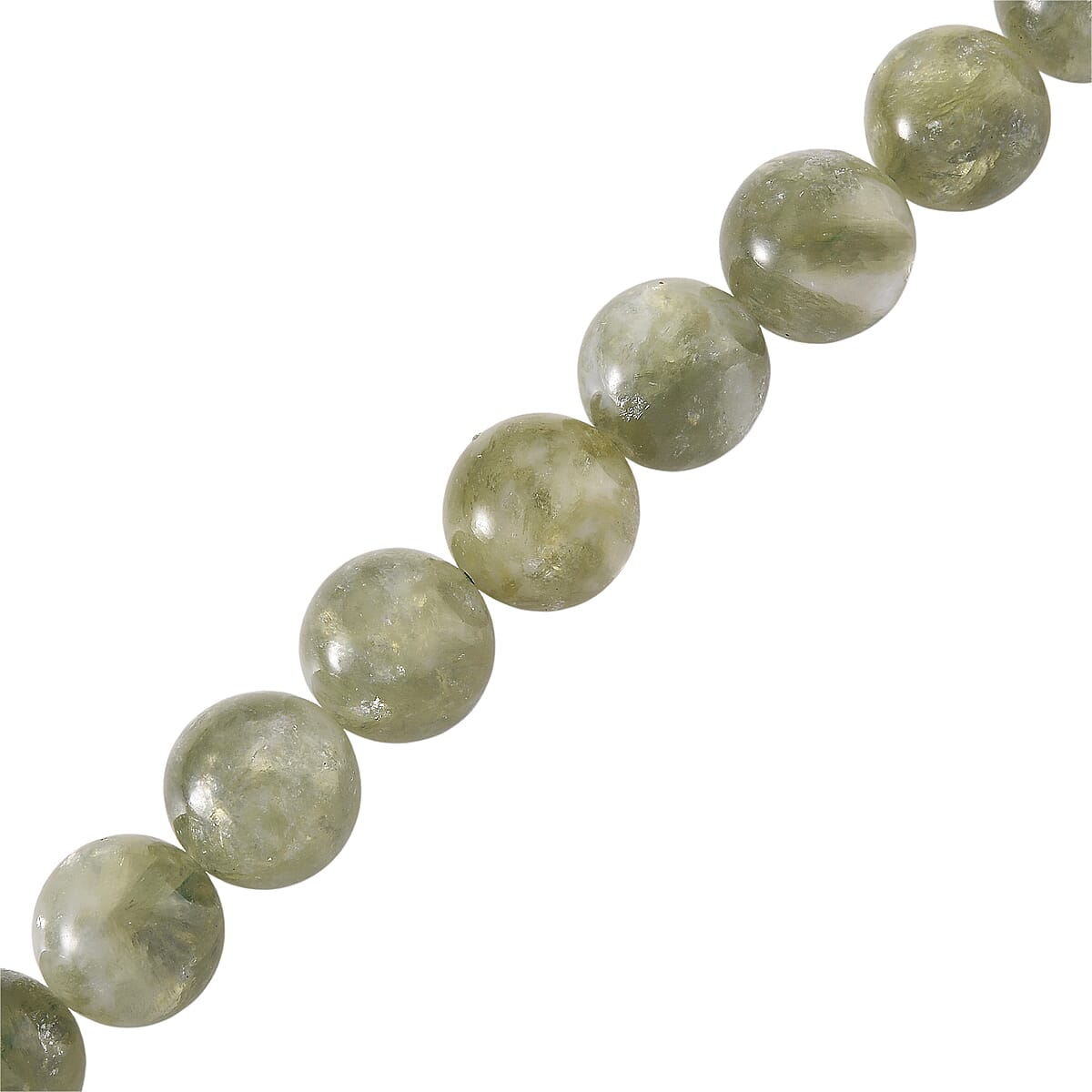 D'Joy Green Lepidolite Beaded 500 ctw Necklace 20 Inches in Rhodium Over Sterling Silver image number 4