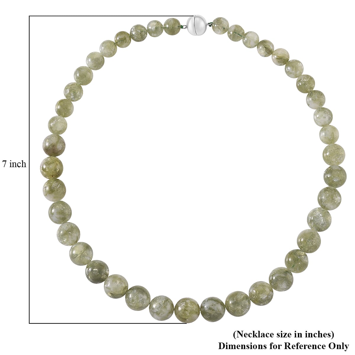 D'Joy Green Lepidolite Beaded 500 ctw Necklace 20 Inches in Rhodium Over Sterling Silver image number 6