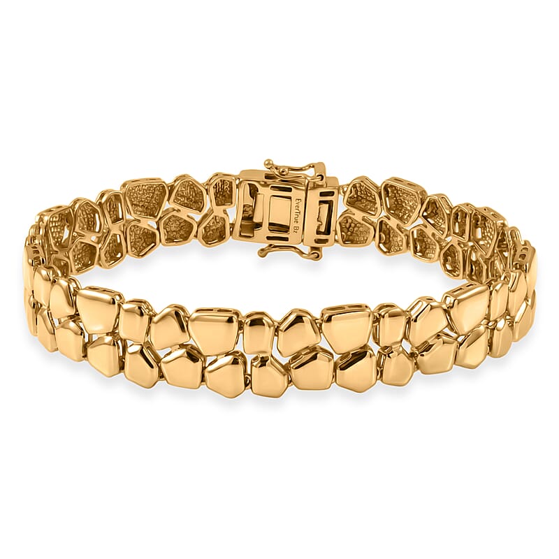 EverTrue Bronzella Collection Golden Pebble Bracelet in 18K Yellow Gold Plated Bronze (7.25 In)
