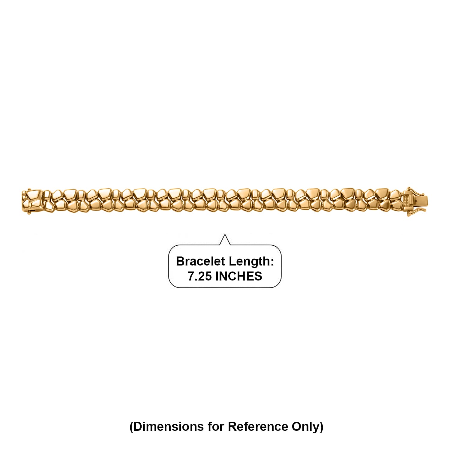EverTrue Bronzella Collection Golden Pebble Bracelet in 18K Yellow Gold Plated Bronze (7.25 In)