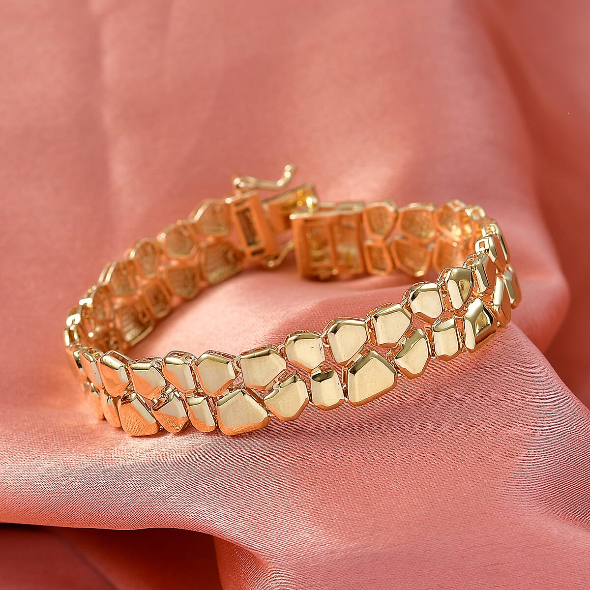 EverTrue Bronzella Collection Fancy Bracelet in 18K Yellow Gold Plated Bronze (8.00 In) image number 1