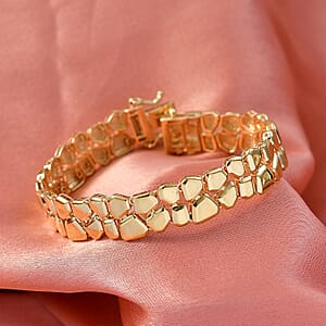 EverTrue Bronzella Collection Fancy Bracelet in 18K Yellow Gold Plated Bronze (8.00 In)
