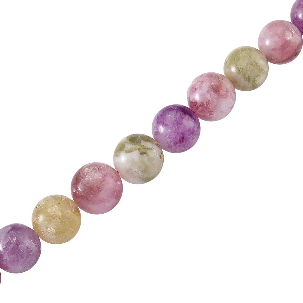 D'Joy Multi Lepidolite Beaded 400.00 ctw Necklace 20 Inches in Rhodium Over Sterling Silver  image number 4