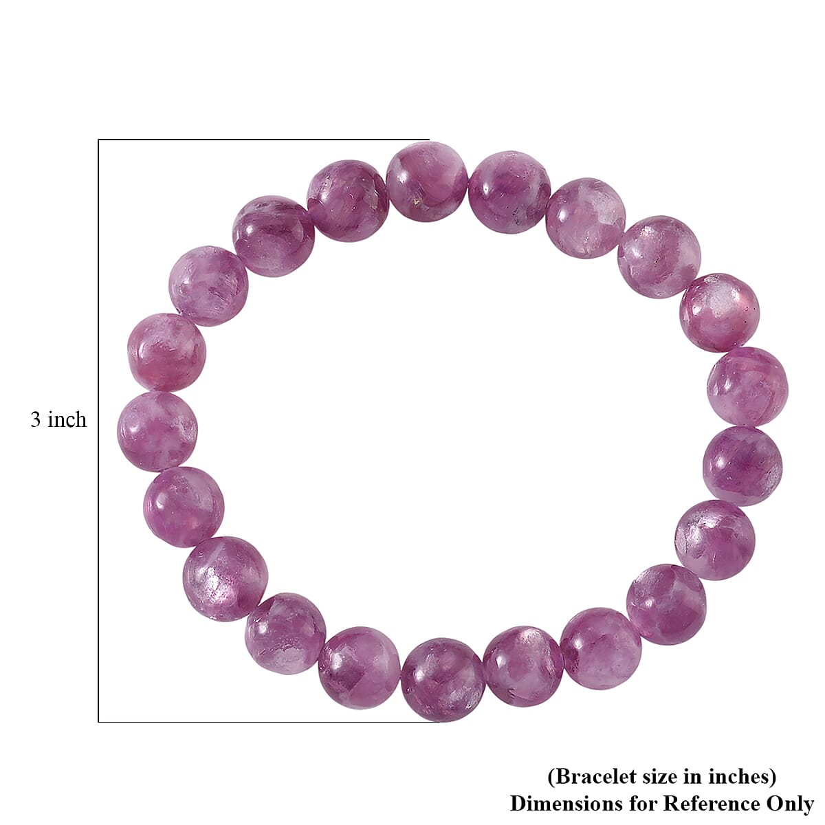 Purple Lepidolite Beaded 100.00 ctw Stretch Bracelet  image number 4