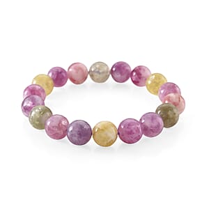 Multi Lepidolite Beaded 160.00 ctw Stretch Bracelet 