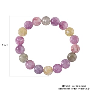 Multi Lepidolite Beaded 160.00 ctw Stretch Bracelet 