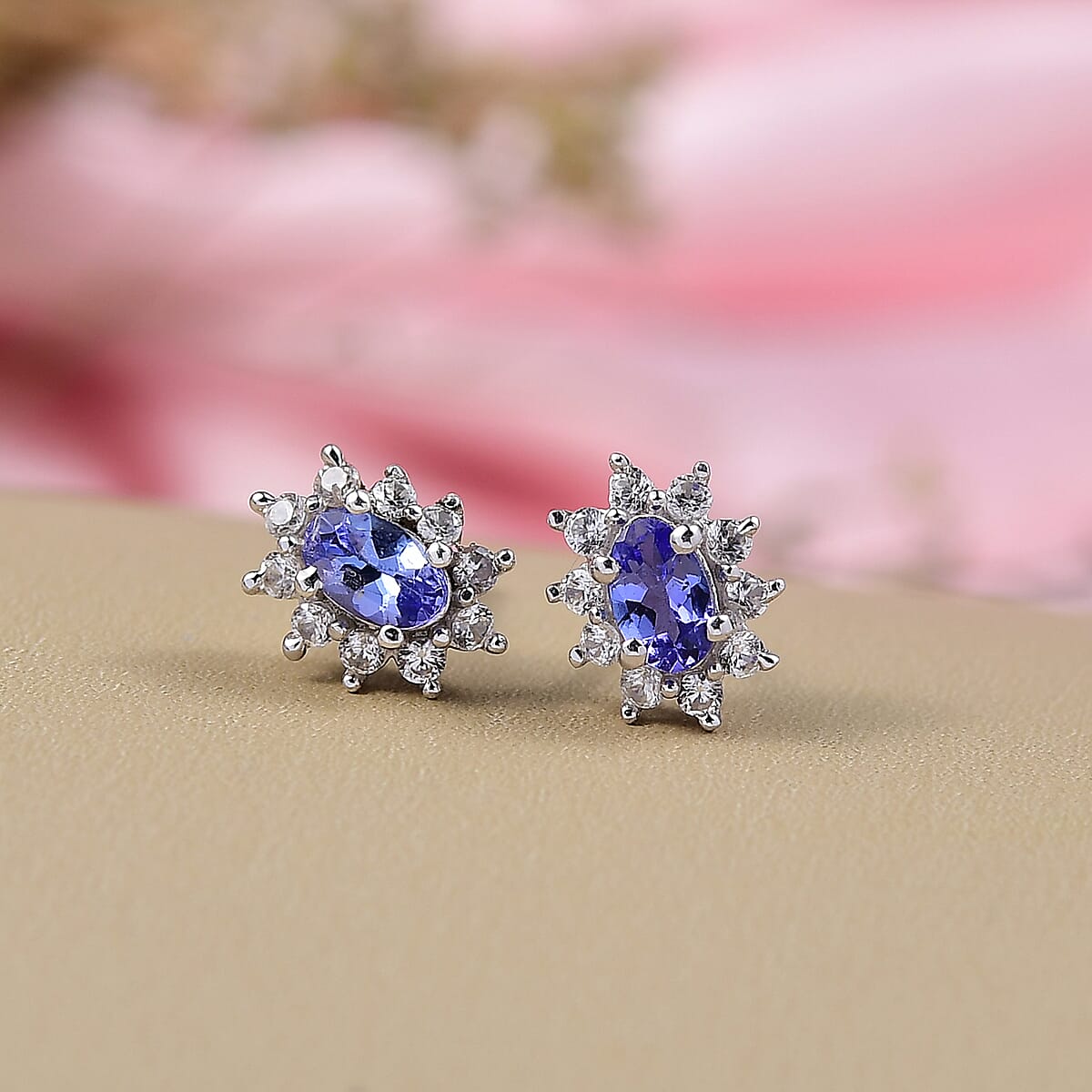 D'Joy Tanzanite, White Zircon Ballerina Earrings in Rhodium Over Sterling Silver 0.65 ctw image number 1