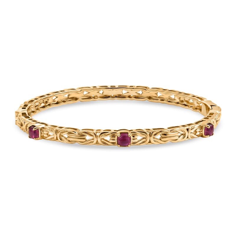 EverTrue African Ruby (FF) 1.75 ctw Bangle Bracelet in 18K YG Plated