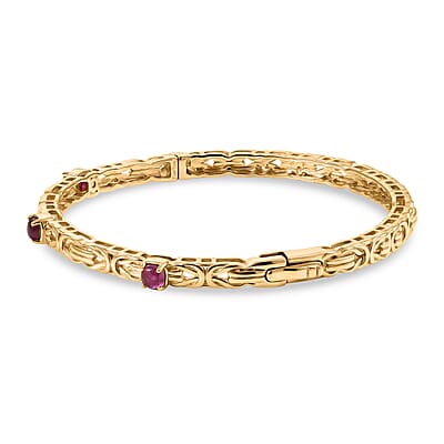 EverTrue African Ruby (FF) 1.75 ctw Bangle Bracelet in 18K YG Plated
