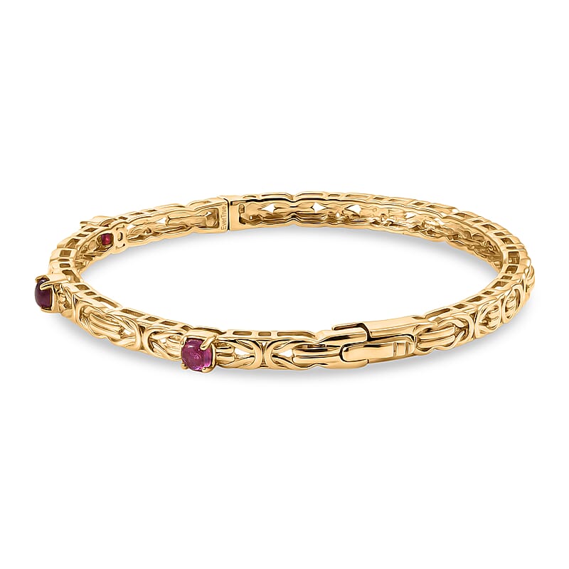EverTrue African Ruby (FF) 1.75 ctw Bangle Bracelet in 18K YG Plated