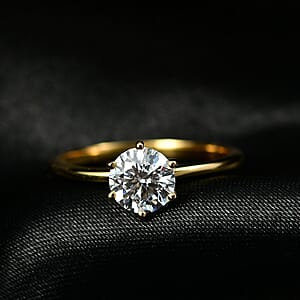 Luxuriant Lab Grown Diamond (G-H, SI) Ring in 18K Vermeil YG Over Sterling Silver 1.03 ctw (Size 10.0)