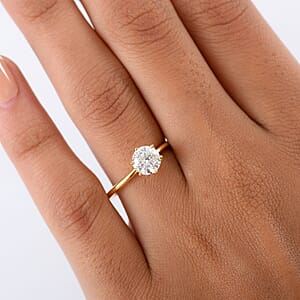 Luxuriant Lab Grown Diamond (G-H, SI) Ring in 18K Vermeil YG Over Sterling Silver 1.03 ctw (Size 10.0)