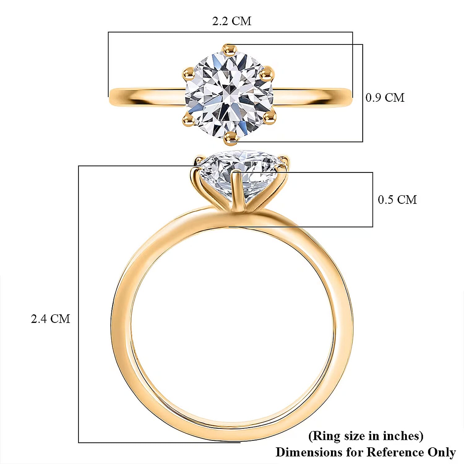Luxuriant Lab Grown Diamond (G-H, SI) Ring in 18K Vermeil YG Over Sterling Silver 1.00 ctw (Size 10.0) (Del. in 10-12 Days)