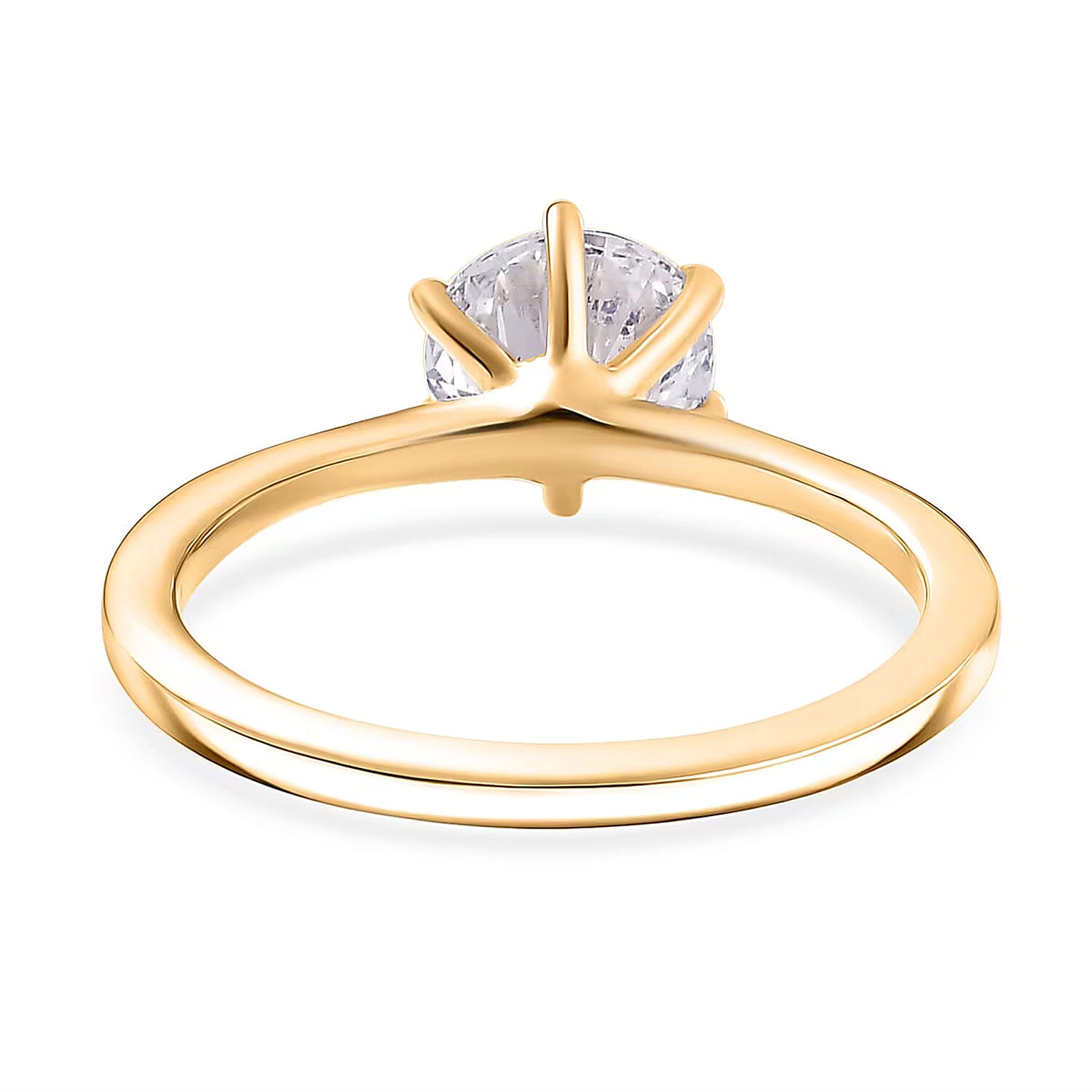 Luxuriant Lab Grown Diamond (G-H, SI) Ring in 18K Vermeil YG Over Sterling Silver 1.00 ctw (Size 10.0) (Del. in 10-12 Days)