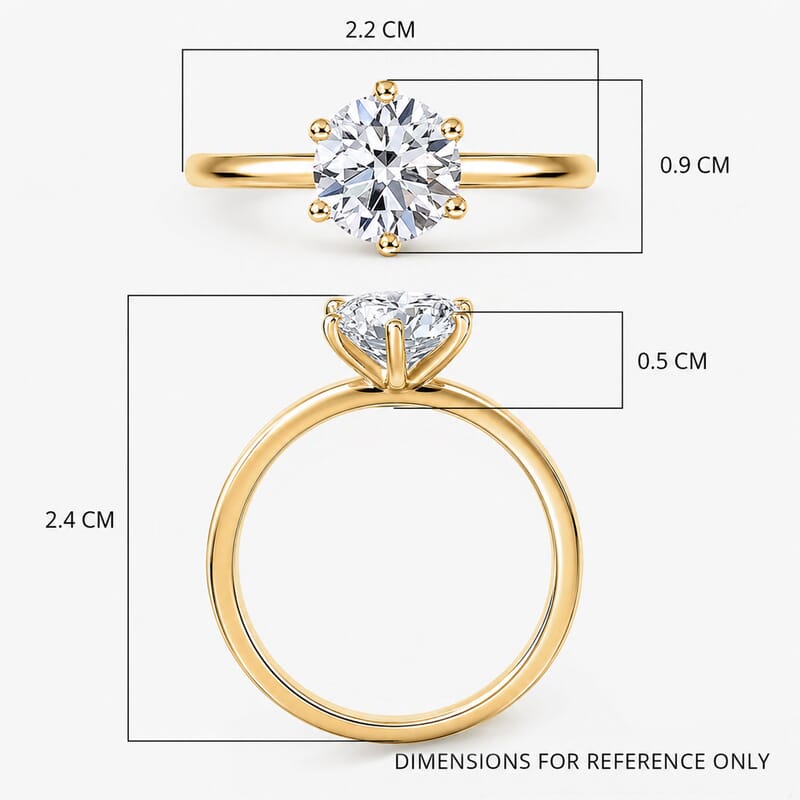 Luxuriant Lab Grown Diamond G-H SI 1.00 ctw Classic Elegance Ring in 18K Vermeil Yellow Gold Over Sterling Silver (Size 10.0)