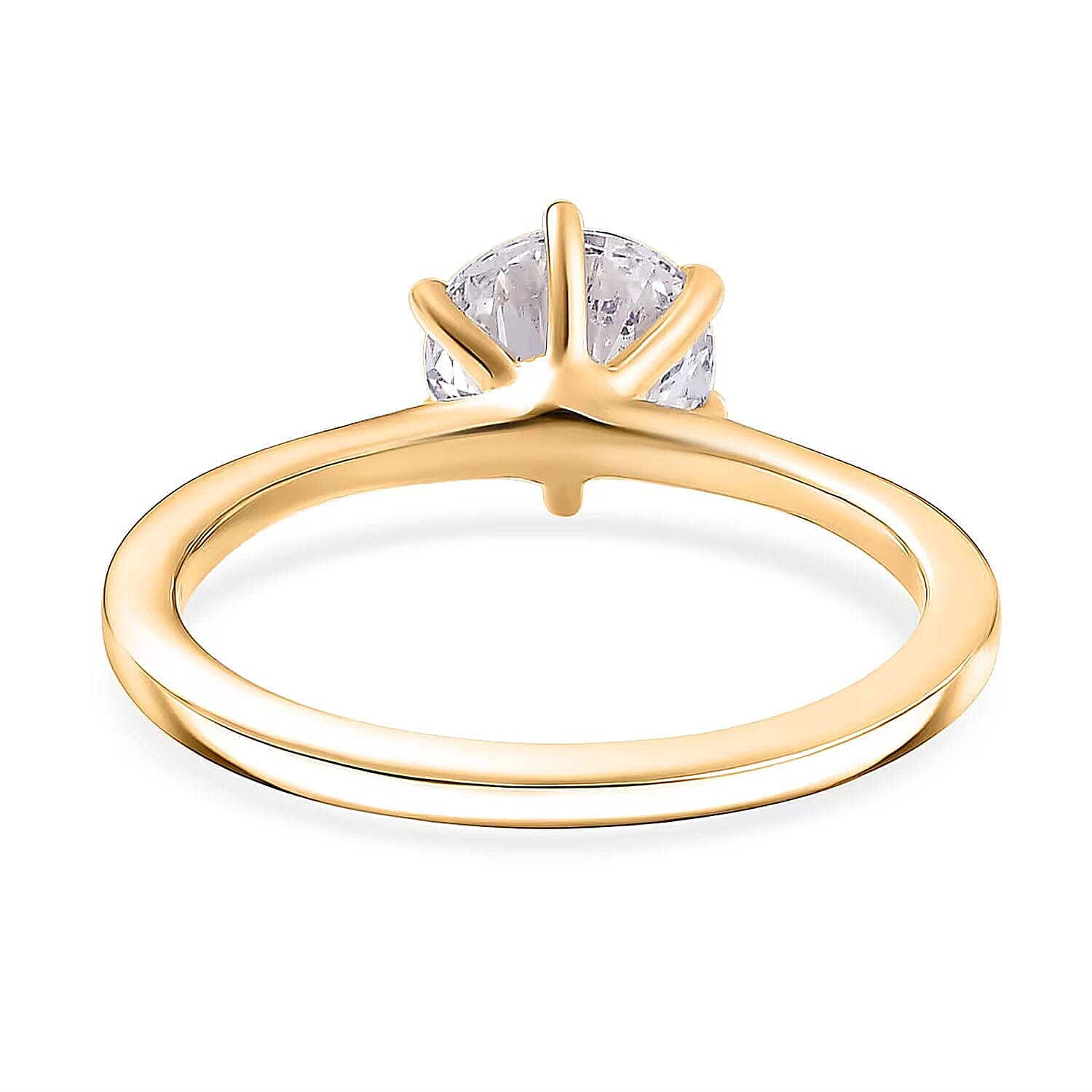 Luxuriant Lab Grown Diamond (G-H, SI) Ring in 18K Vermeil YG Over Sterling Silver 1.00 ctw (Size 5.0) (Del. in 10-12 Days)