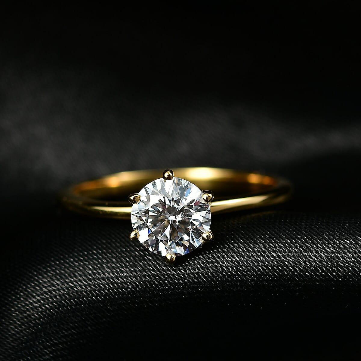 Luxuriant Lab Grown Diamond (G-H, SI) Ring in 18K Vermeil YG Over Sterling Silver 1.03 ctw (Size 6.0) image number 1
