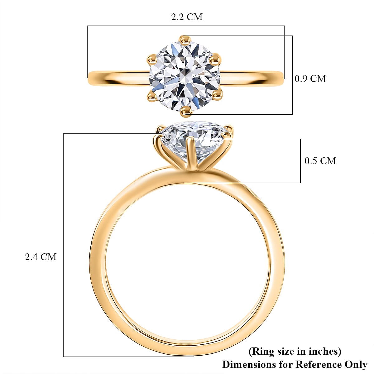 Luxuriant Lab Grown Diamond (G-H, SI) Ring in 18K Vermeil YG Over Sterling Silver 1.03 ctw (Size 6.0) image number 5