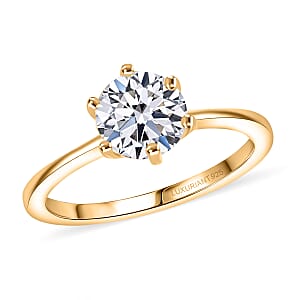 Doorbuster Luxuriant Lab Grown Diamond G-H SI 1.00 ctw Classic Elegance Ring in 18K Vermeil Yellow Gold Over Sterling Silver (Size 8.0)