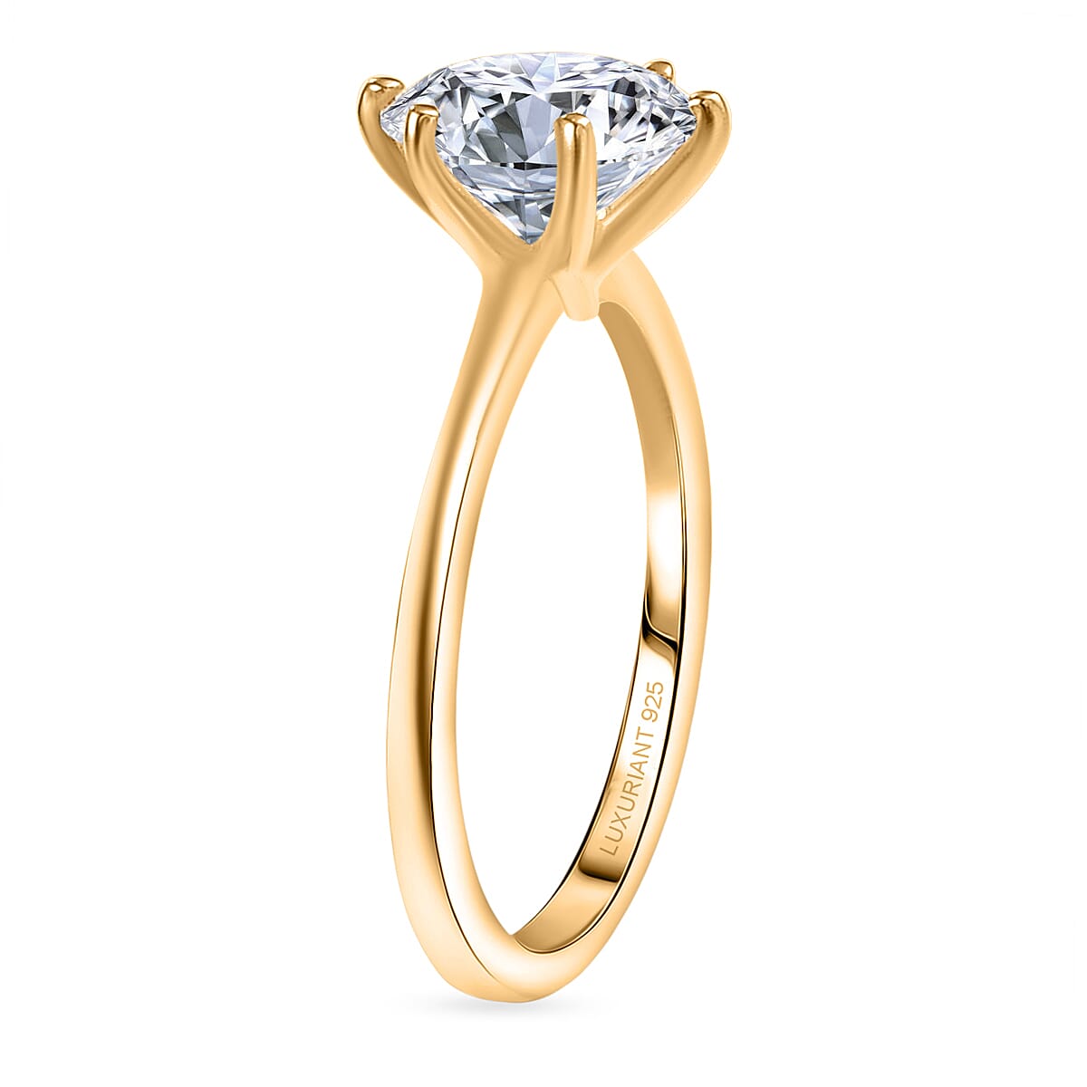 Doorbuster Luxuriant Lab Grown Diamond G-H SI 1.00 ctw Classic Elegance Ring in 18K Vermeil Yellow Gold Over Sterling Silver (Size 9.0) image number 3