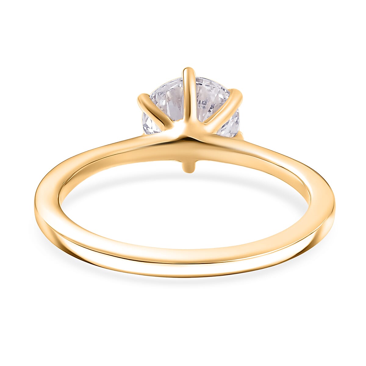 Doorbuster Luxuriant Lab Grown Diamond G-H SI 1.00 ctw Classic Elegance Ring in 18K Vermeil Yellow Gold Over Sterling Silver (Size 9.0) image number 4