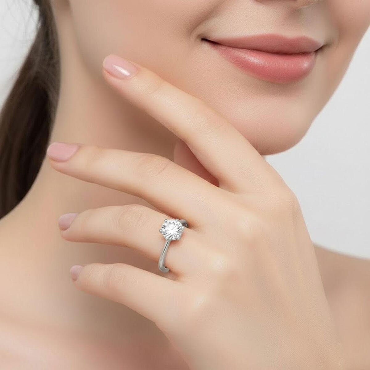 Luxuriant Lab Grown Diamond (G-H, SI) Ring in Rhodium Over Sterling Silver 1.03 ctw (Size 10.0) image number 1