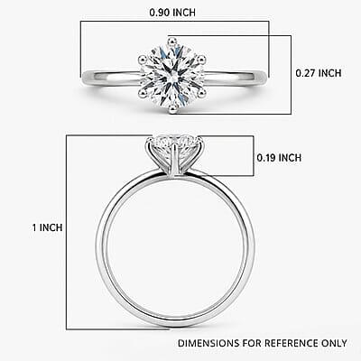 Luxuriant Lab Grown Diamond G-H SI 1.10 ctw Classic Elegance Ring in Rhodium Over Sterling Silver (Size 10.0)