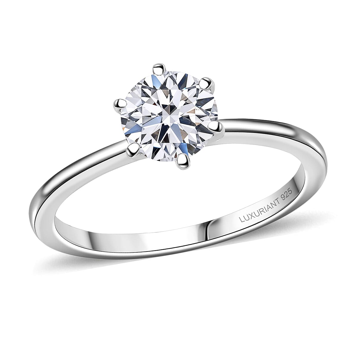 Luxuriant Lab Grown Diamond (G-H, SI) Ring in Rhodium Over Sterling Silver 1.00 ctw (Size 5.0) (Del. in 10-12 Days) image number 0