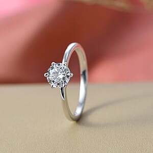 Luxuriant Lab Grown Diamond (G-H, SI) Ring in Rhodium Over Sterling Silver 1.00 ctw (Size 5.0) (Del. in 10-12 Days)