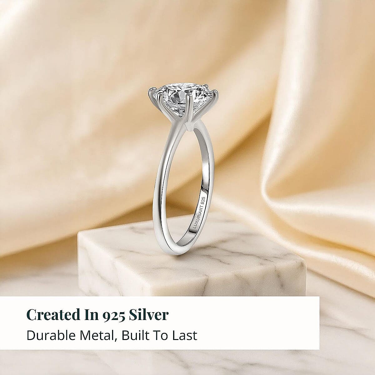 Luxuriant Lab Grown Diamond (G-H, SI) Ring in Rhodium Over Sterling Silver 1.00 ctw (Size 5.0) (Del. in 10-12 Days) image number 2