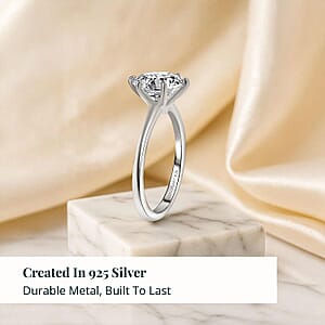 Luxuriant Lab Grown Diamond (G-H, SI) Ring in Rhodium Over Sterling Silver 1.00 ctw (Size 5.0) (Del. in 10-12 Days)