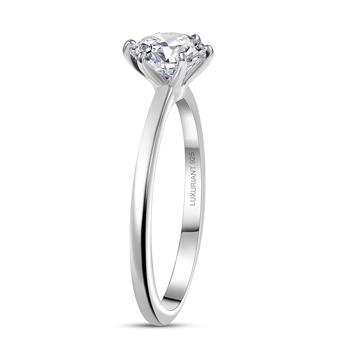 Luxuriant Lab Grown Diamond (G-H, SI) Ring in Rhodium Over Sterling Silver 1.00 ctw (Size 5.0) (Del. in 10-12 Days) image number 3