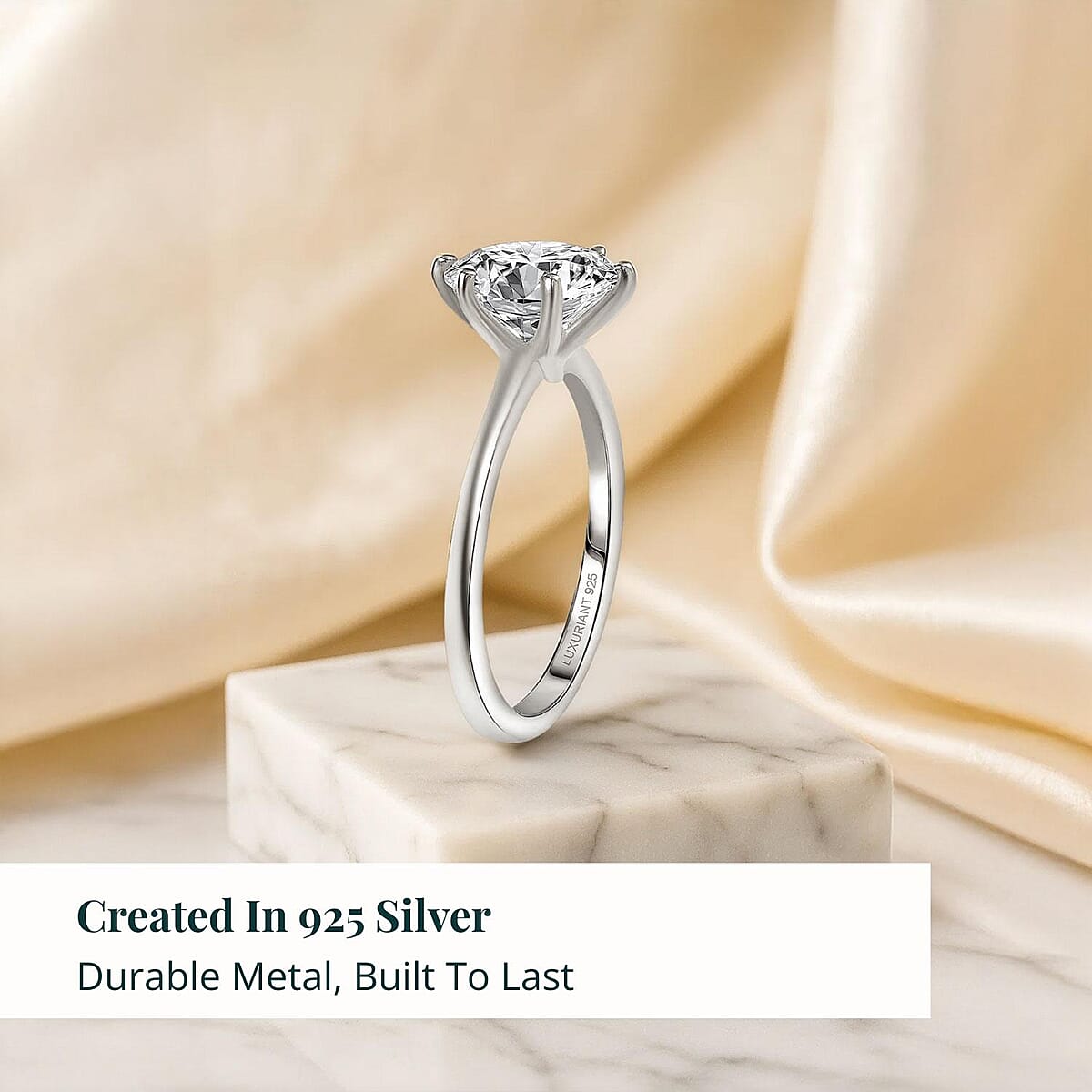 Doorbuster Luxuriant Lab Grown Diamond G-H SI 1.00 ctw Classic Elegance Ring in Rhodium Over Sterling Silver (Size 7.0) image number 2