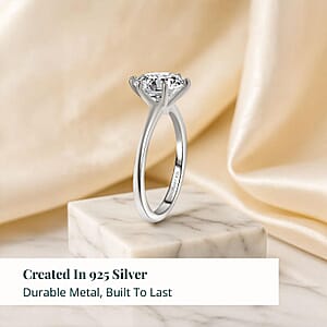 Luxuriant Lab Grown Diamond (G-H, SI) Ring in Rhodium Over Sterling Silver 1.00 ctw (Size 8.0) (Del. in 10-12 Days)