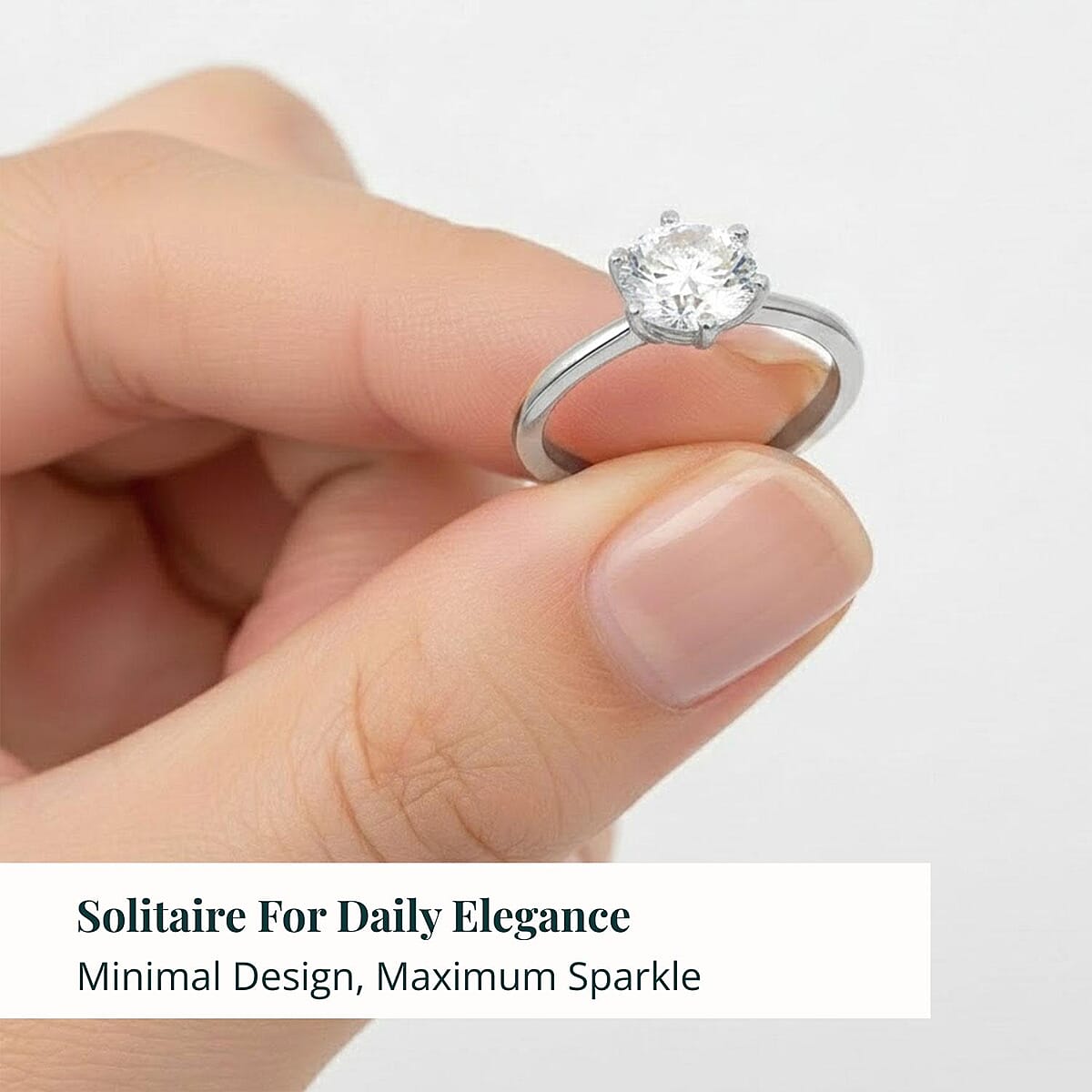 Doorbuster Luxuriant Lab Grown Diamond G-H SI 1.00 ctw Classic Elegance Ring in Rhodium Over Sterling Silver (Size 8.0) (Del. in 10-12 Days)  image number 6