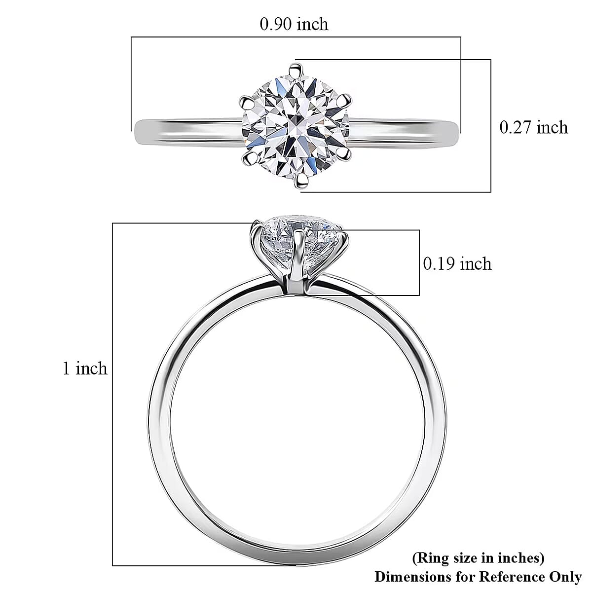 Doorbuster Luxuriant Lab Grown Diamond G-H SI 1.00 ctw Classic Elegance Ring in Rhodium Over Sterling Silver (Size 8.0) (Del. in 10-12 Days)  image number 7