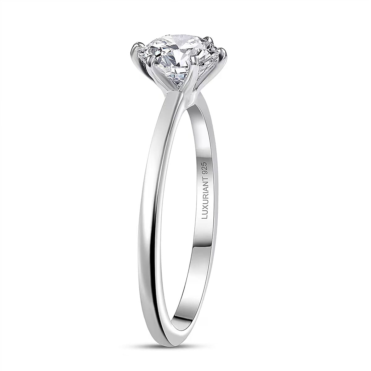 Doorbuster Luxuriant Lab Grown Diamond G-H SI 1.00 ctw Classic Elegance Ring in Rhodium Over Sterling Silver (Size 8.0) (Del. in 10-12 Days)  image number 8