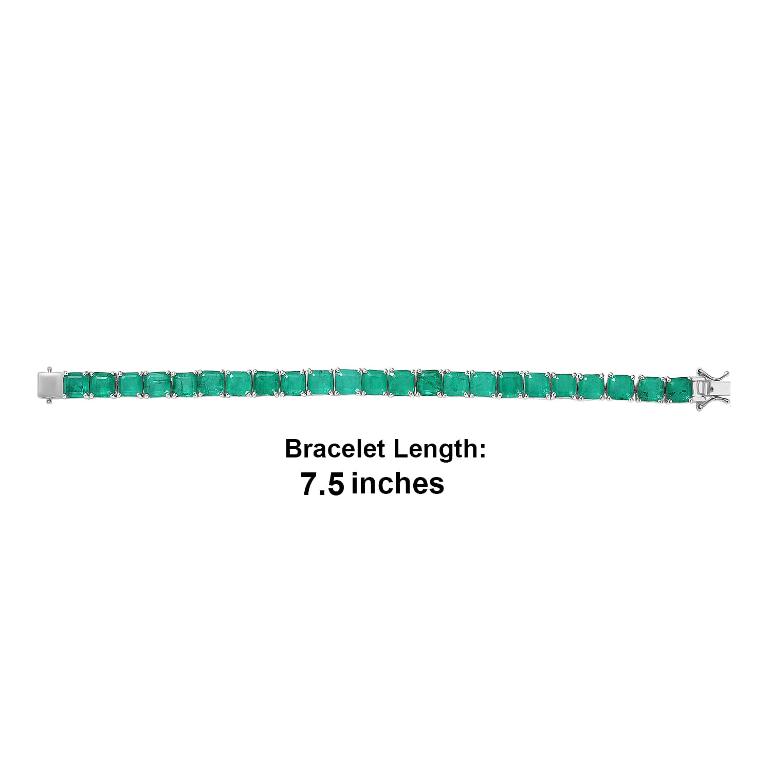 D'Joy Emeraldine Quartz (Triplet) 36.40 ctw Bracelet in Rhodium Over Sterling Silver (7.00 In)
