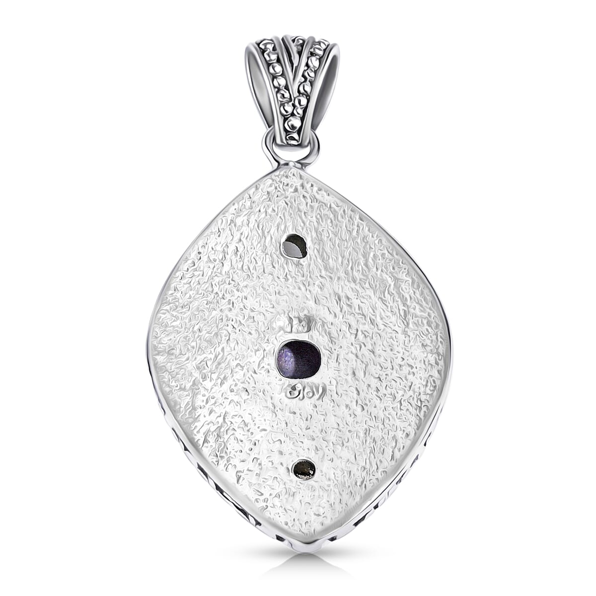 D'Joy Indian Star Ruby and Ethiopian Welo Opal 2.70 ctw Filigree Art Pendant Without Chain in Sterling Silver